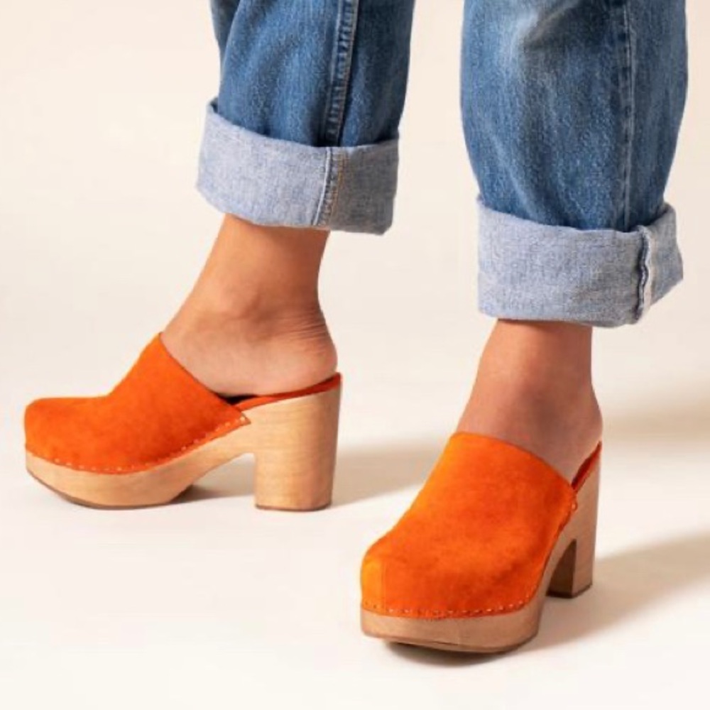Charlotte Stone Tangerine Clogs